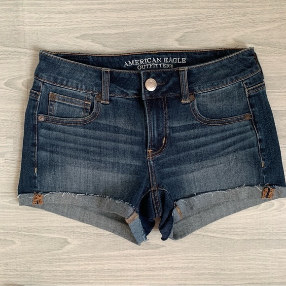 American Eagle Denim Shortie Shorts - Picture 1 of 6